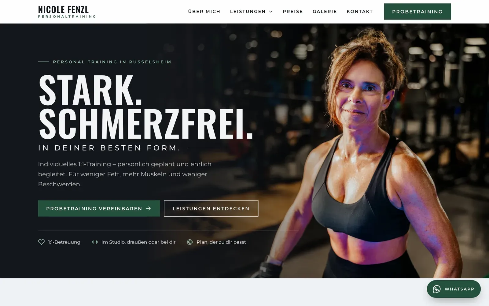 screenshot: Nicole – Personal Trainerin